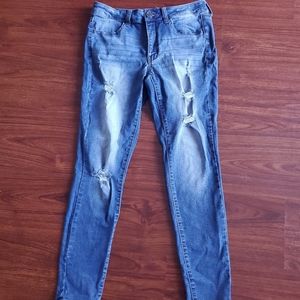 Two pairs of ripped jeggings